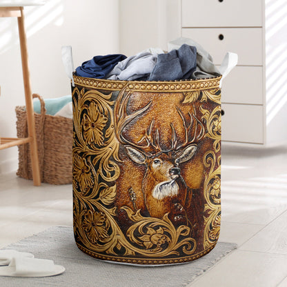 Love Hunting Leather Pattern Print Hunting Laundry Basket 0622