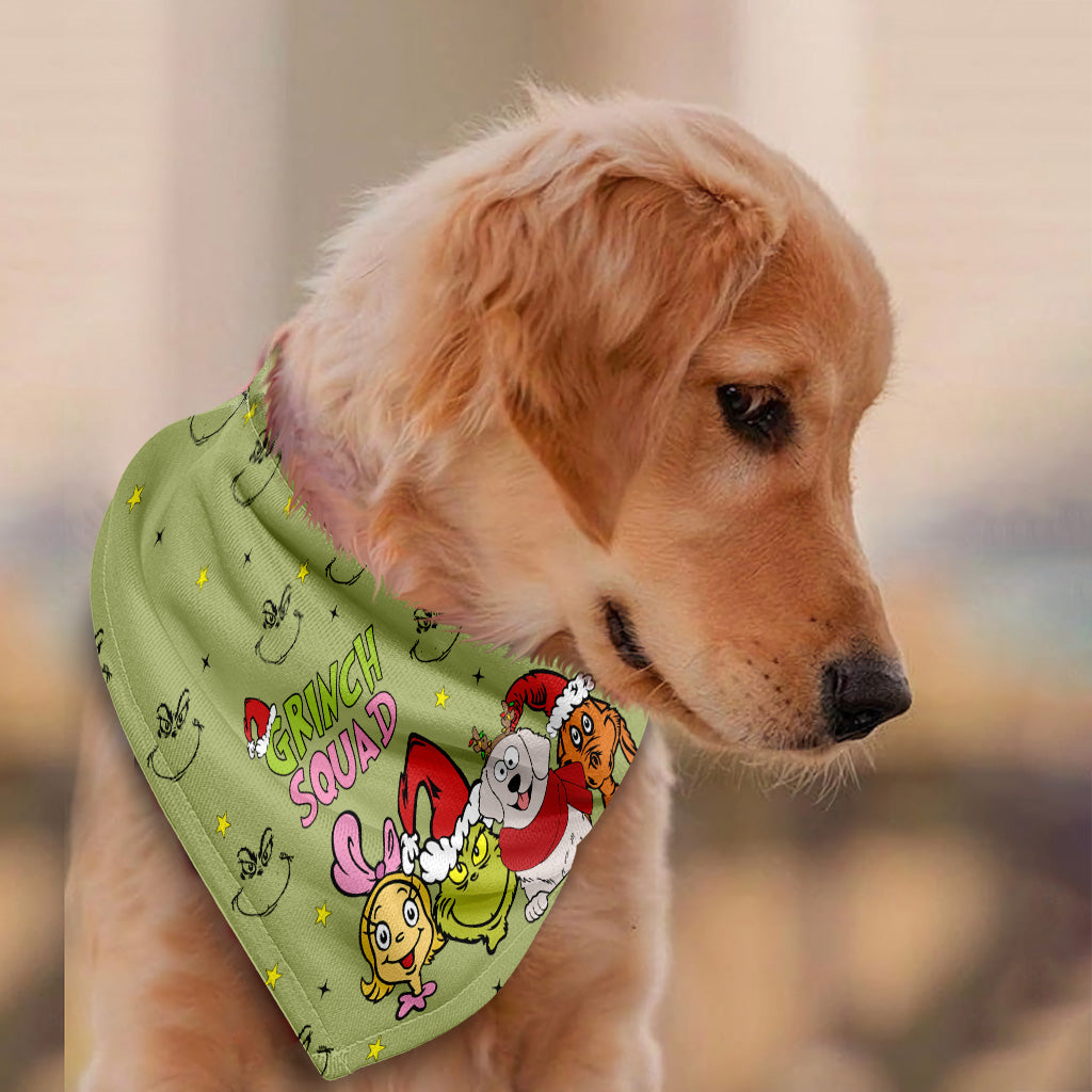 Green Squad With Dog Cat - Personalized Dog Pet Bandana