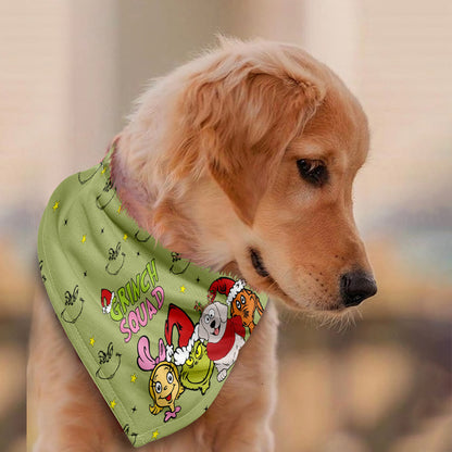 Green Squad With Dog Cat - Personalized Dog Pet Bandana