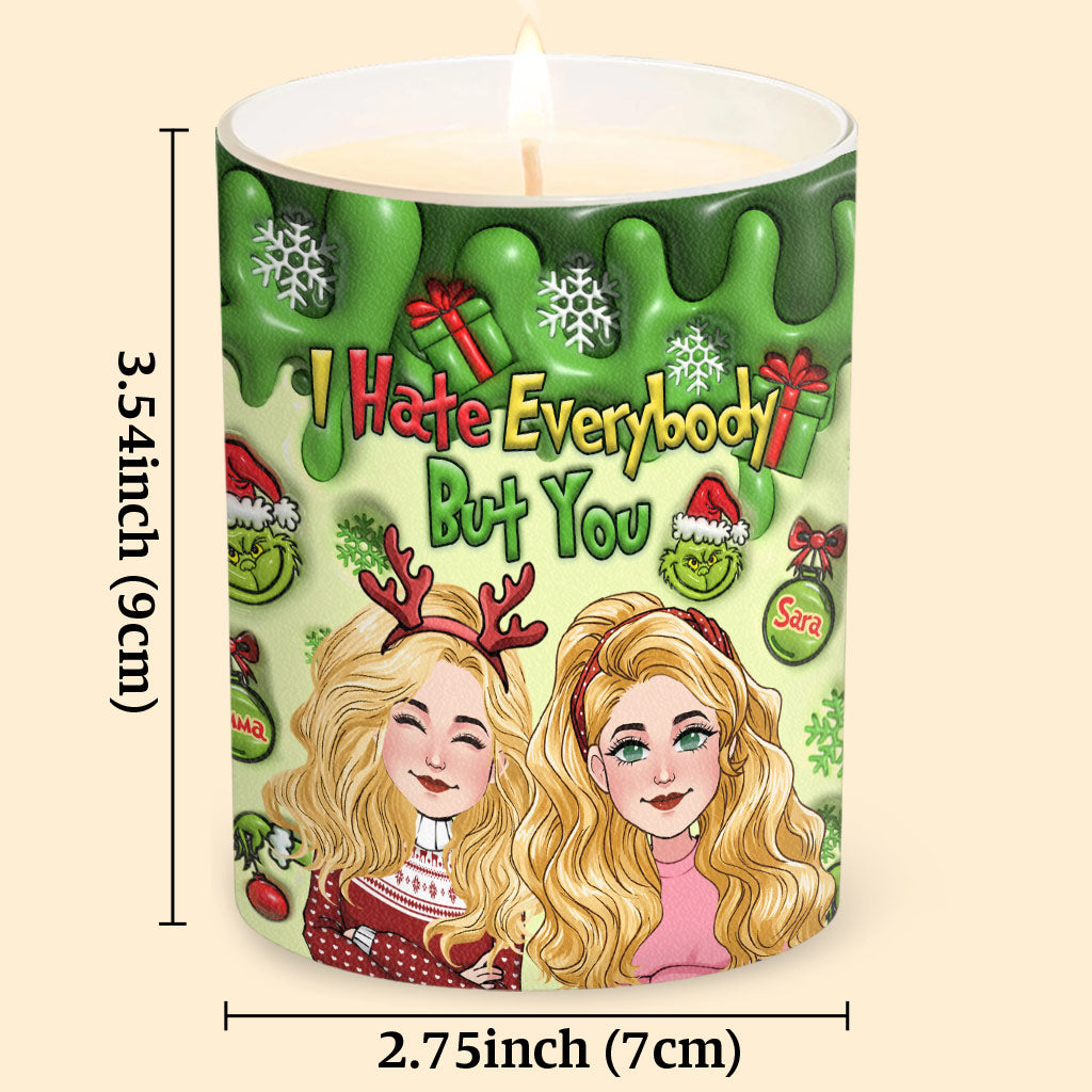 I Hate Everybody But You - Personalized Bestie Candle With Wooden Lid