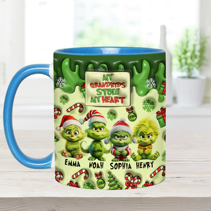 My Grandkids Stole My Heart - Personalized Grandma Accent Mug