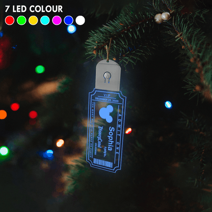 Magical World Ticket - Personalized Mouse Led Acrylic Ornament