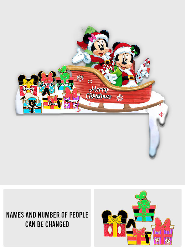 Merry Christmas - Personalized Mouse Door Frame Decoration