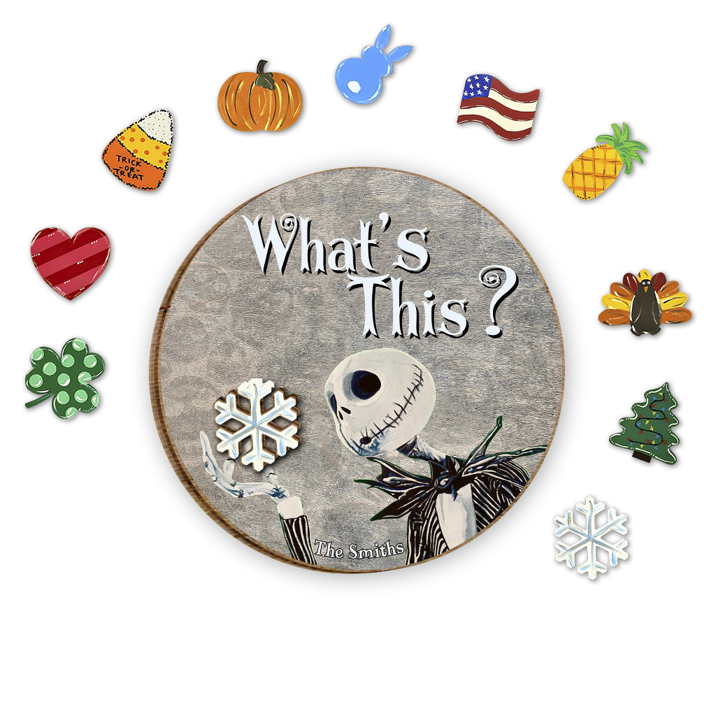 What's This Seasonal Charms - Personalized Nightmare Interchangeable Wood Sign
