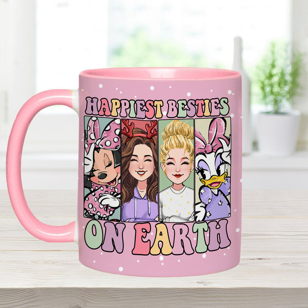 Happiest Besties On Earth - Personalized Bestie Accent Mug