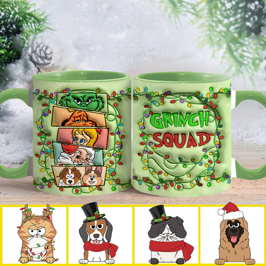 Green Squad With Dog Cat - Personalized Dog Accent Mug