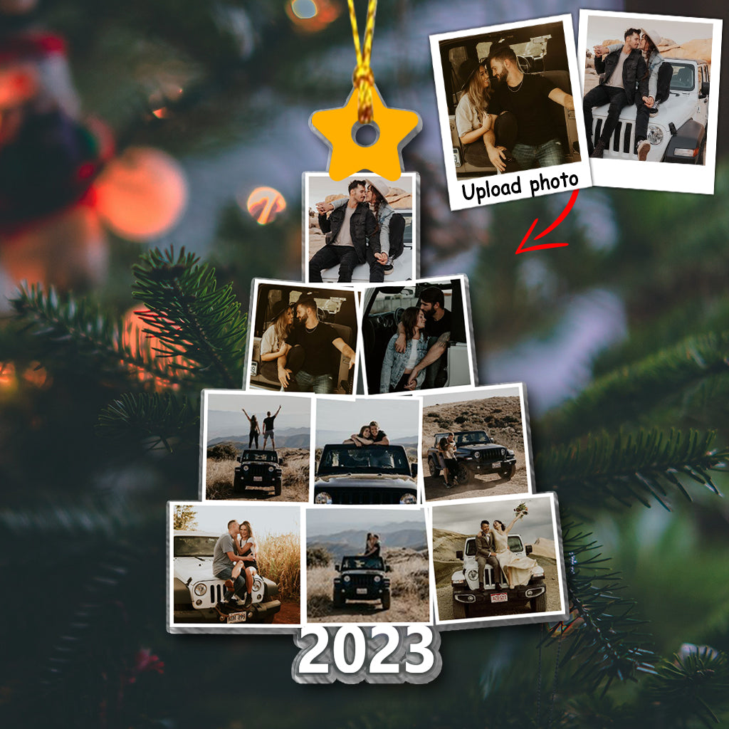 Photo Christmas Tree - Personalized Car Transparent Ornament