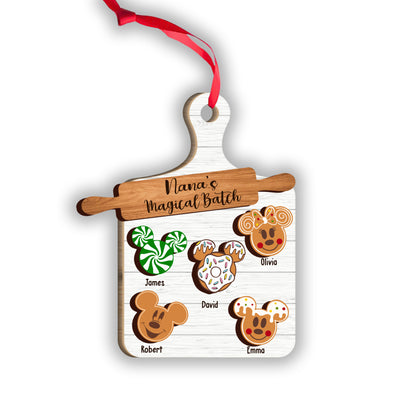 Nana's Magical Batch - Personalized Grandma 2 Layered Piece Ornament