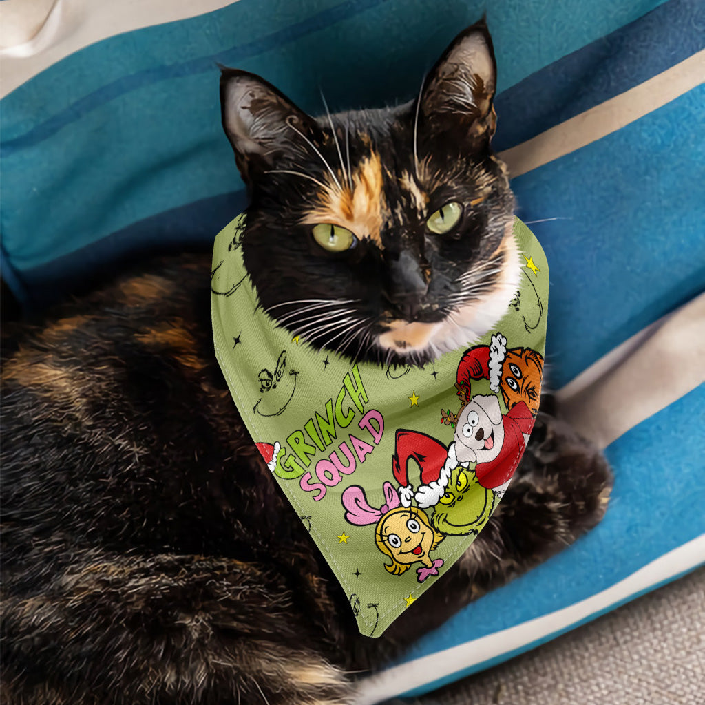 Green Squad With Dog Cat - Personalized Dog Pet Bandana