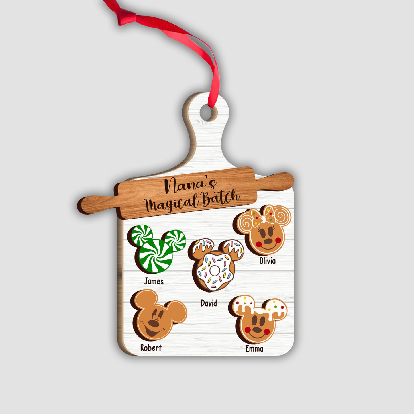 Nana's Magical Batch - Personalized Grandma 2 Layered Piece Ornament