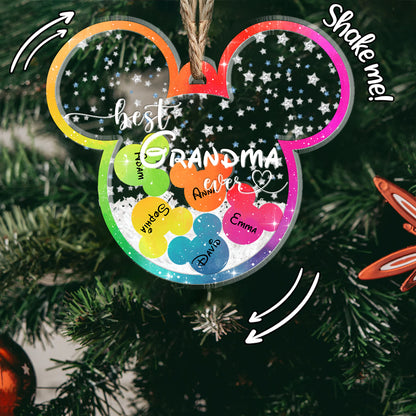 Best Grandma Ever - Personalized Grandma 3 Layered Shaker Ornament