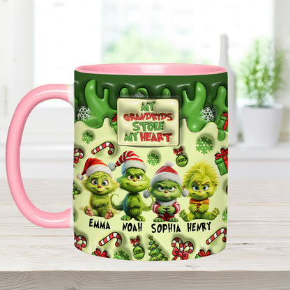 My Grandkids Stole My Heart - Personalized Grandma Accent Mug