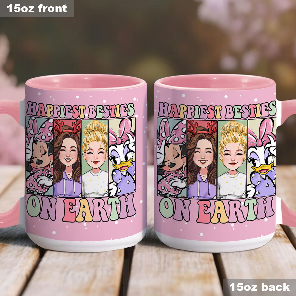 Happiest Besties On Earth - Personalized Bestie Accent Mug