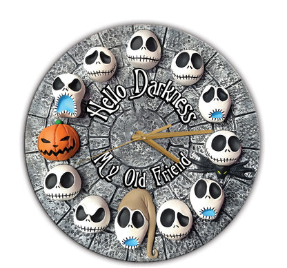 Hello Darkness My Old Friend 3D Effect - Nightmare Wall Clock