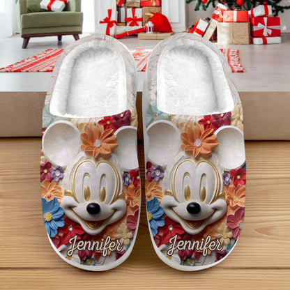 Magical Flowers - Personalized Mouse Slippers