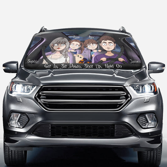 Get In Sit Down Nightmare Driving - Personalized Family Car Sunshade