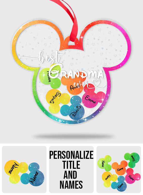 Best Grandma Ever - Personalized Grandma 3 Layered Shaker Ornament