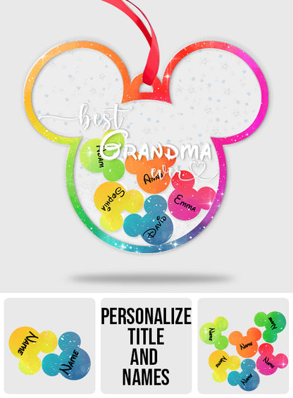 Best Grandma Ever - Personalized Grandma 3 Layered Shaker Ornament