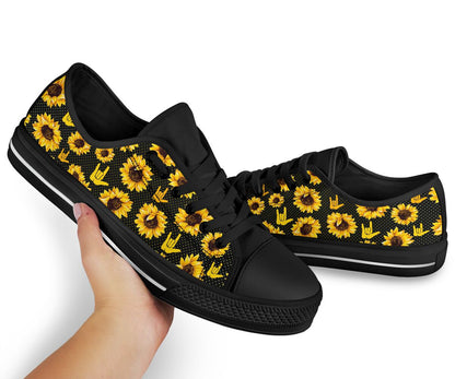 Hand Signs And Sunflowers ASL Low Top Shoes 0622