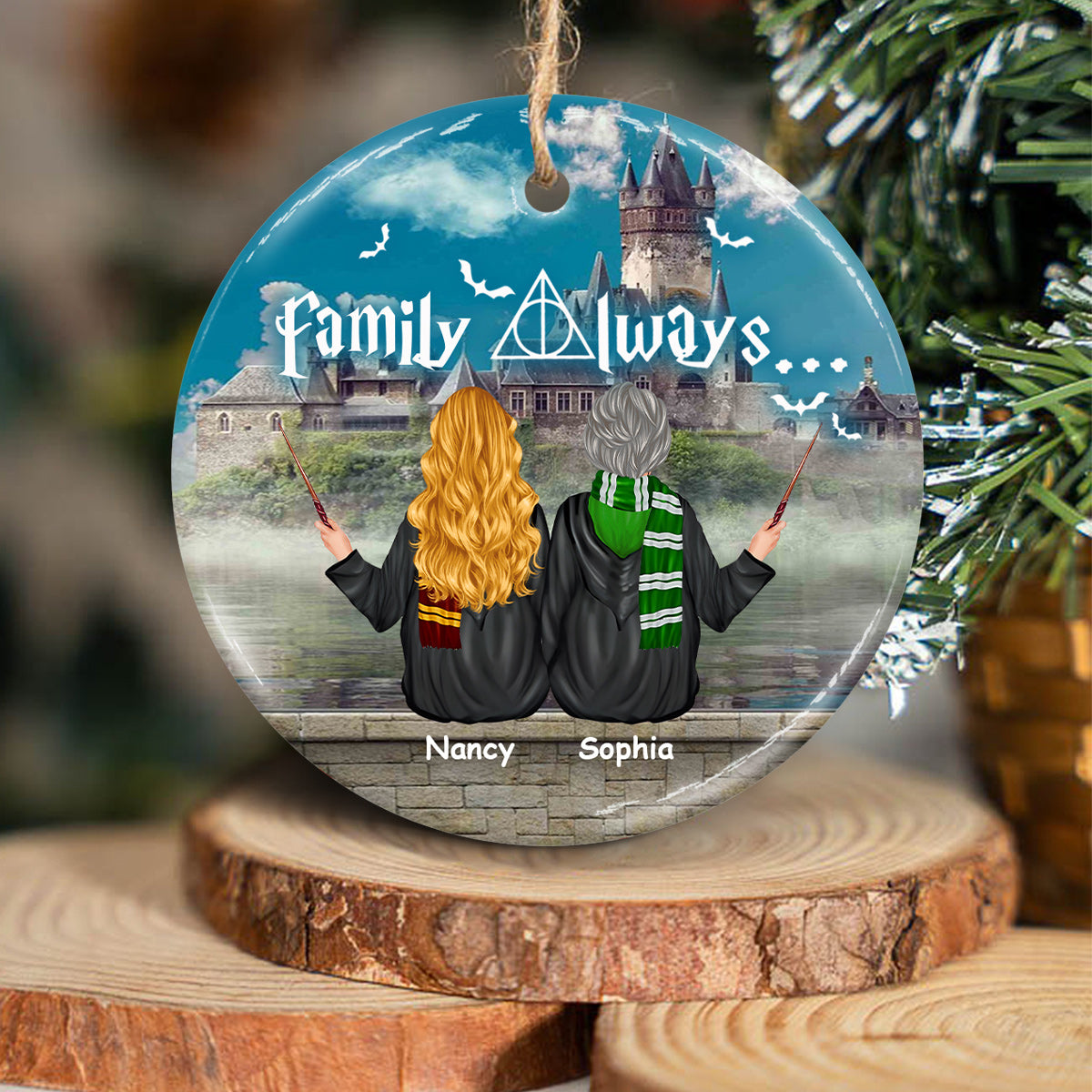 Always Wizard - Personalized The Magic World Ceramic Circle Ornament