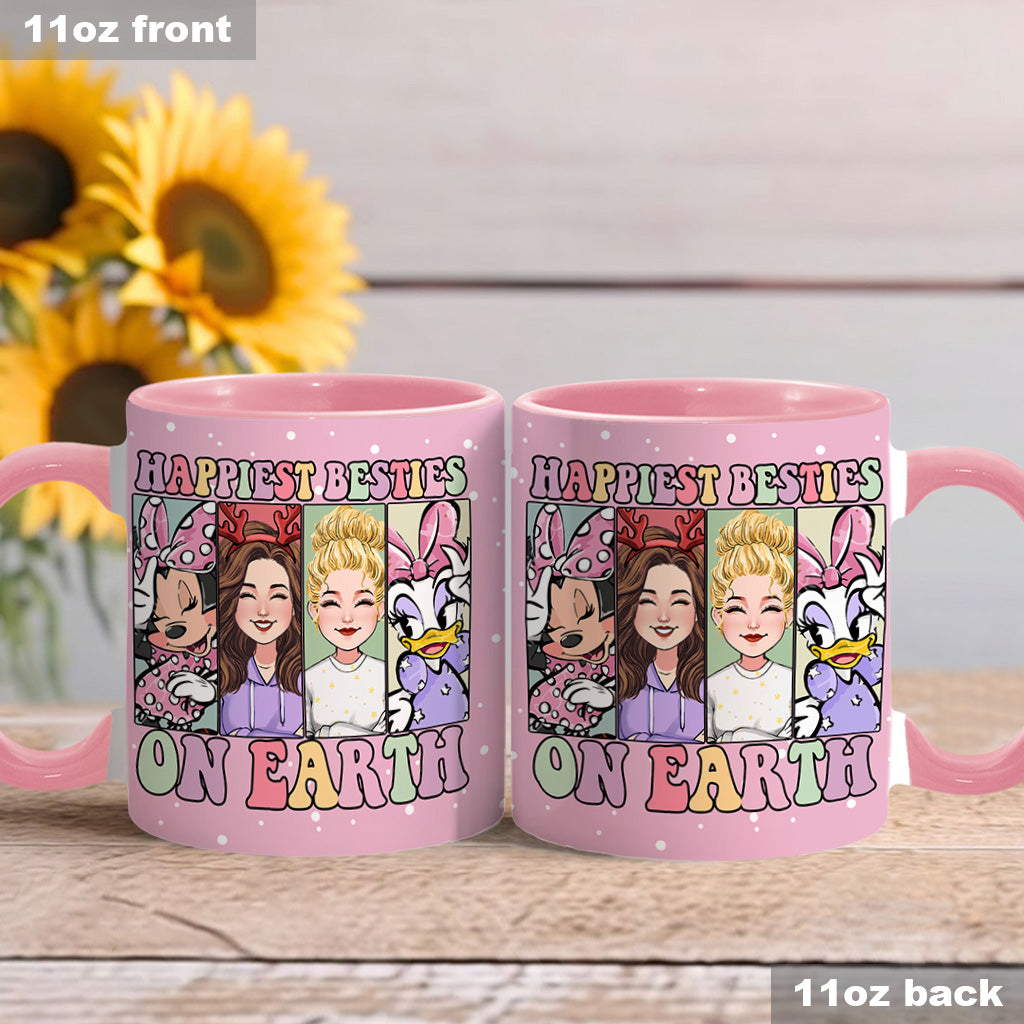 Happiest Besties On Earth - Personalized Bestie Accent Mug