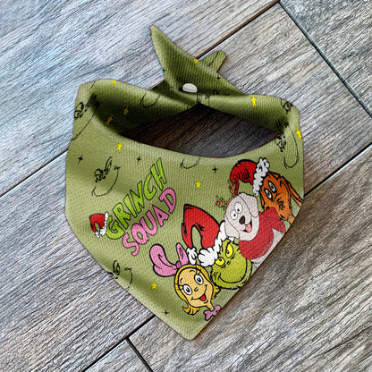 Green Squad With Dog Cat - Personalized Dog Pet Bandana