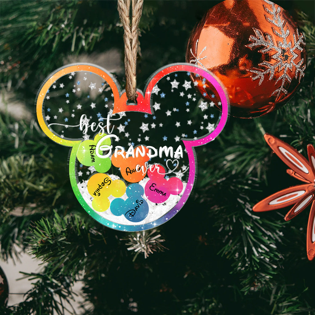 Best Grandma Ever - Personalized Grandma 3 Layered Shaker Ornament