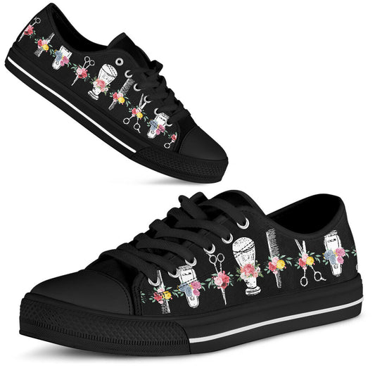 Floral Hairdresser Hairdresser Low Top Shoes 0622