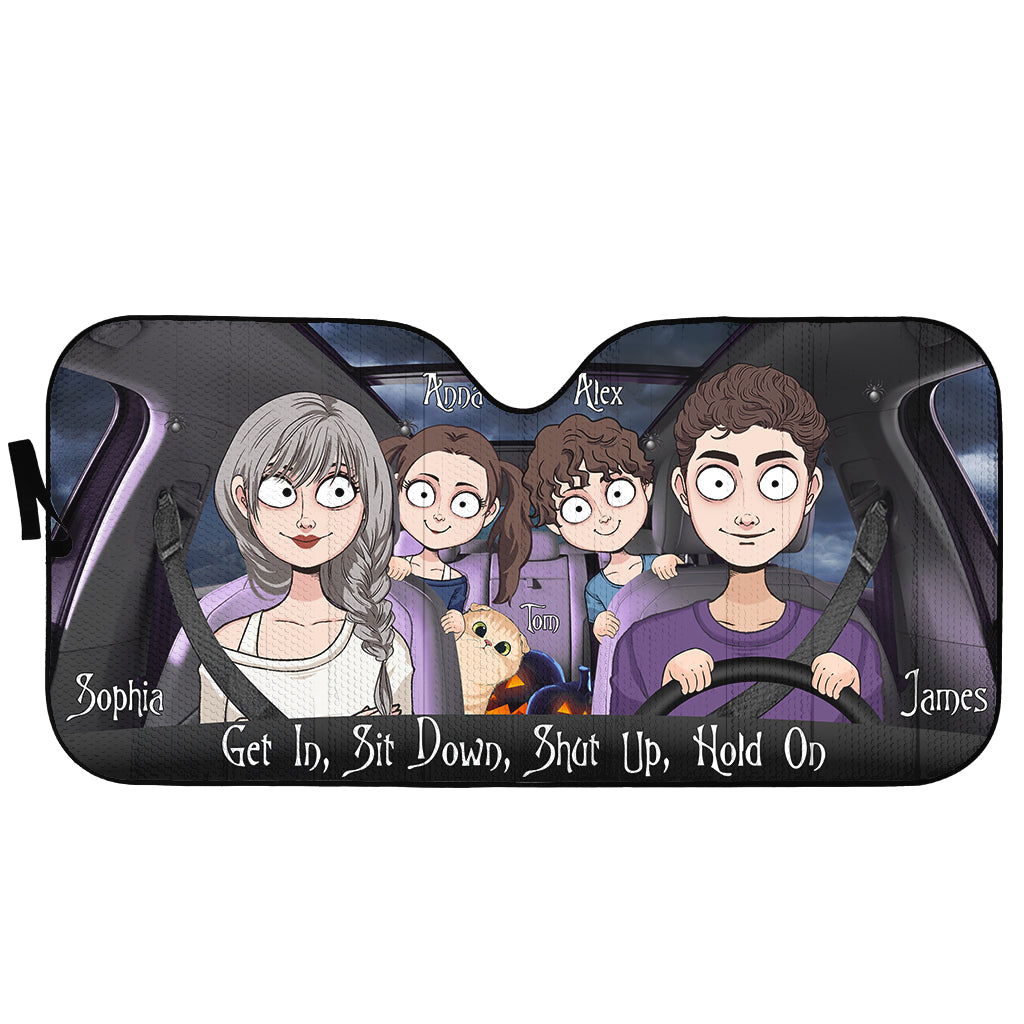 Get In Sit Down Nightmare Driving - Personalized Family Car Sunshade