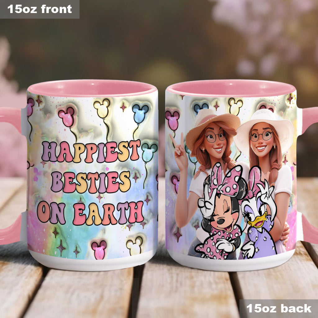 Happiest Besties On Earth - Personalized Bestie Accent Mug