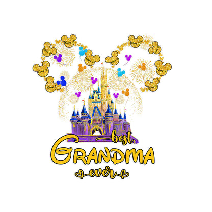 Best Grandma Ever - Personalized Mouse Decal Die Cut