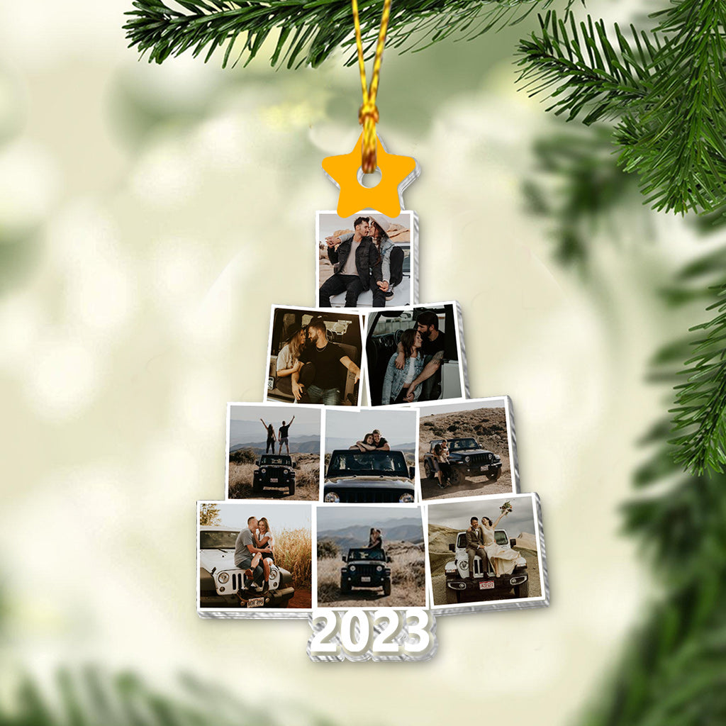 Photo Christmas Tree - Personalized Car Transparent Ornament