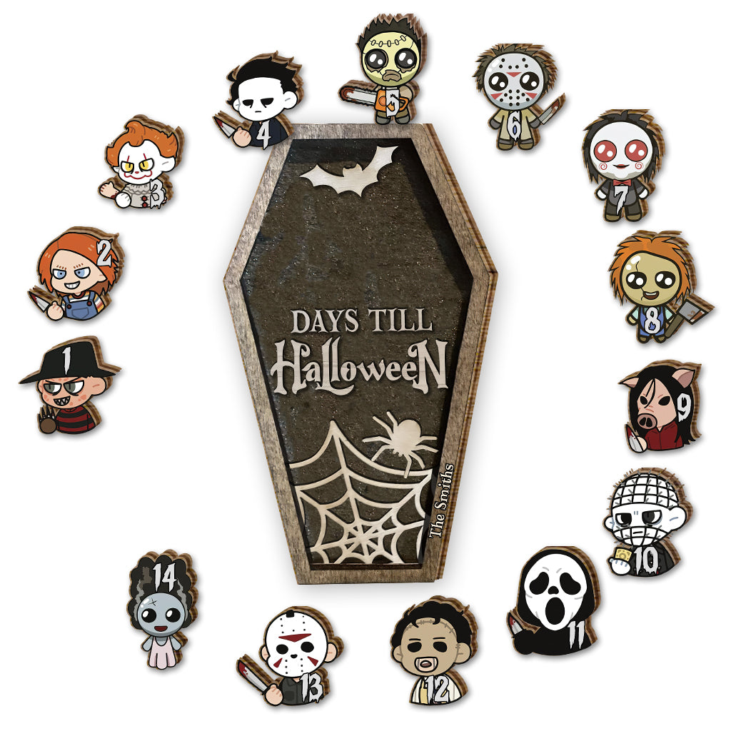 Halloween Countdown - Personalized Interchangeable Seasonal Wood Sign