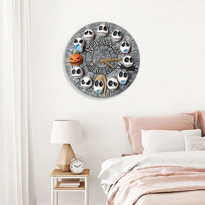 Hello Darkness My Old Friend 3D Effect - Nightmare Wall Clock