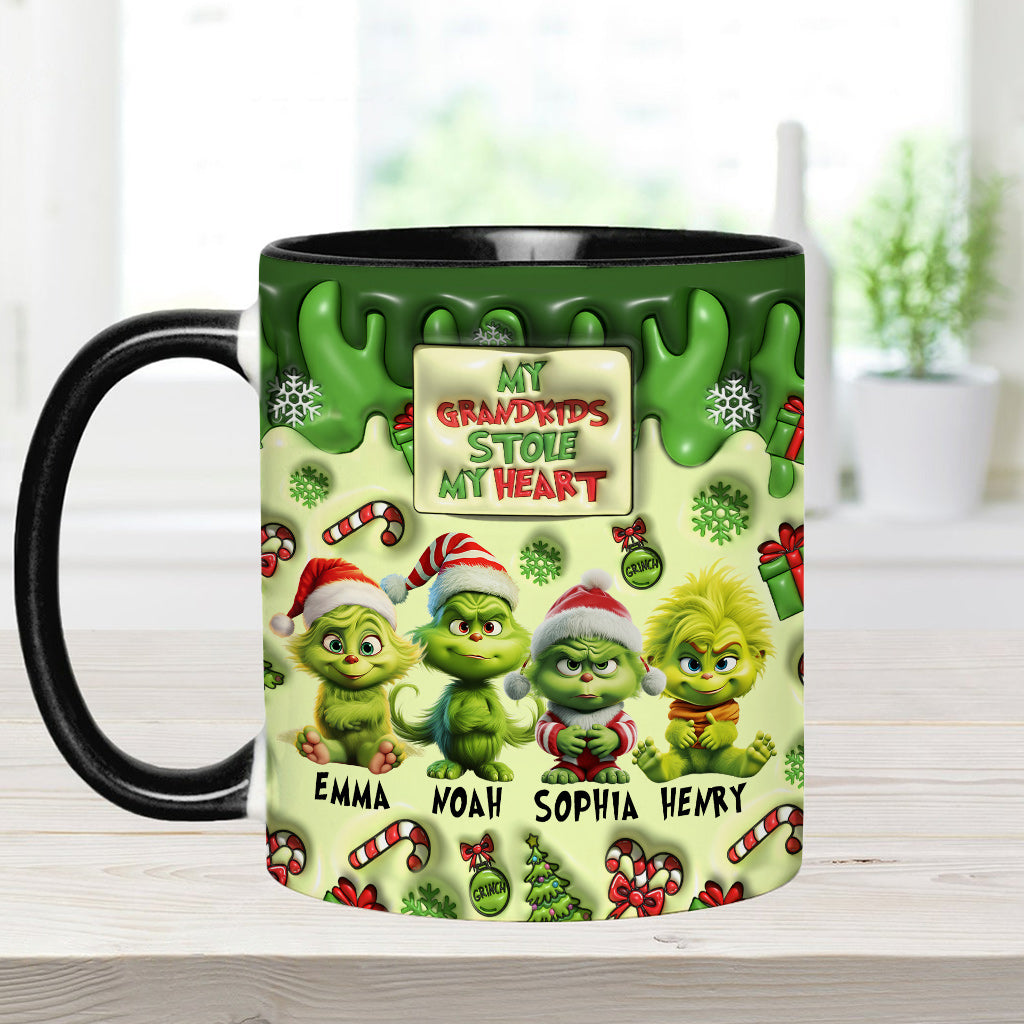 My Grandkids Stole My Heart - Personalized Grandma Accent Mug