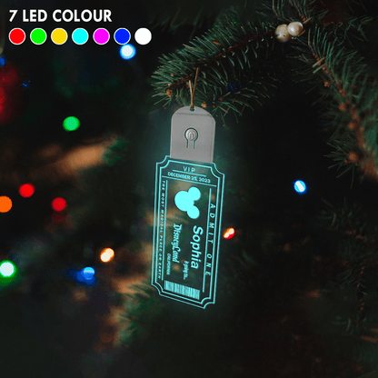 Magical World Ticket - Personalized Mouse Led Acrylic Ornament