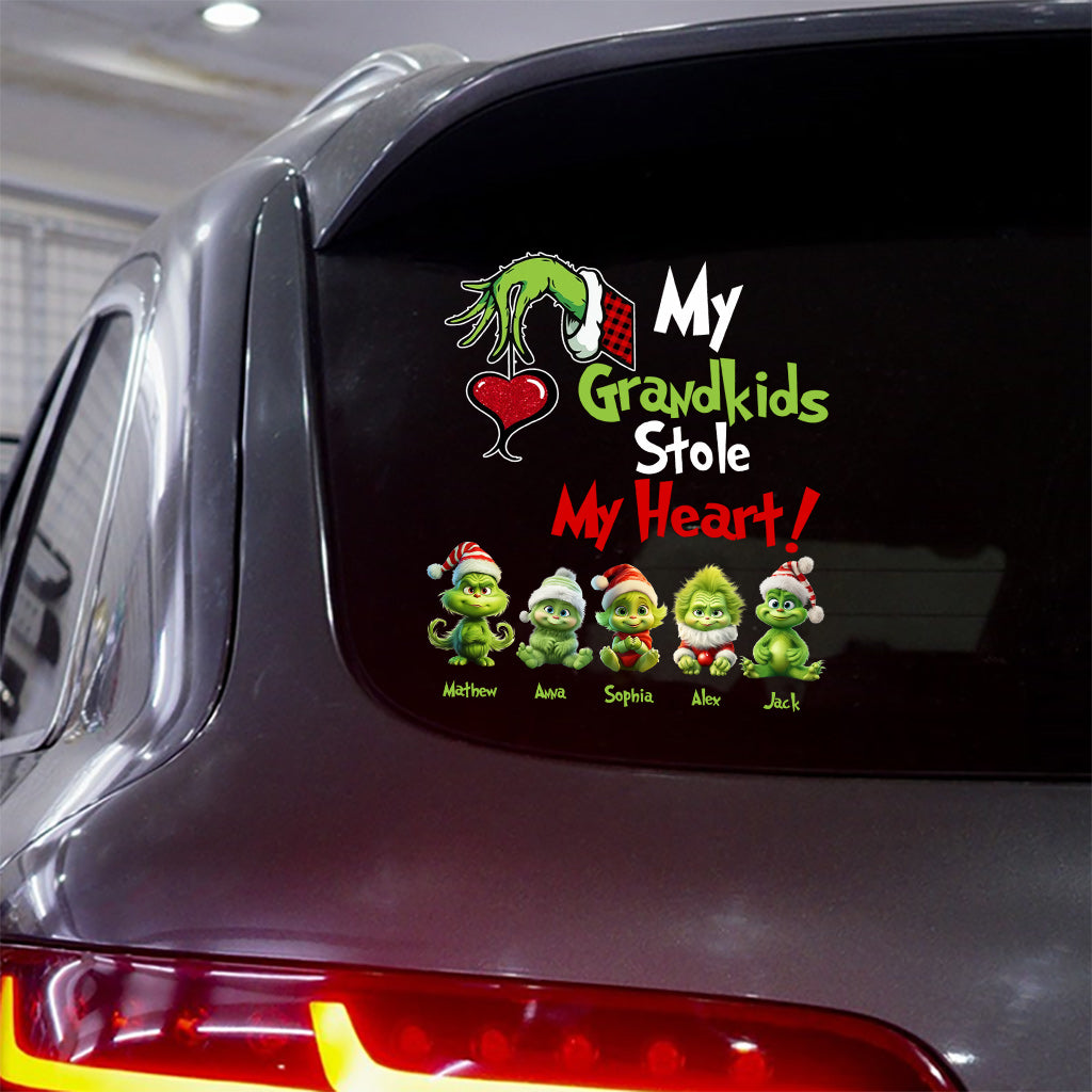 My Grandkids Stole My Heart - Personalized Grandma Decal Die Cut