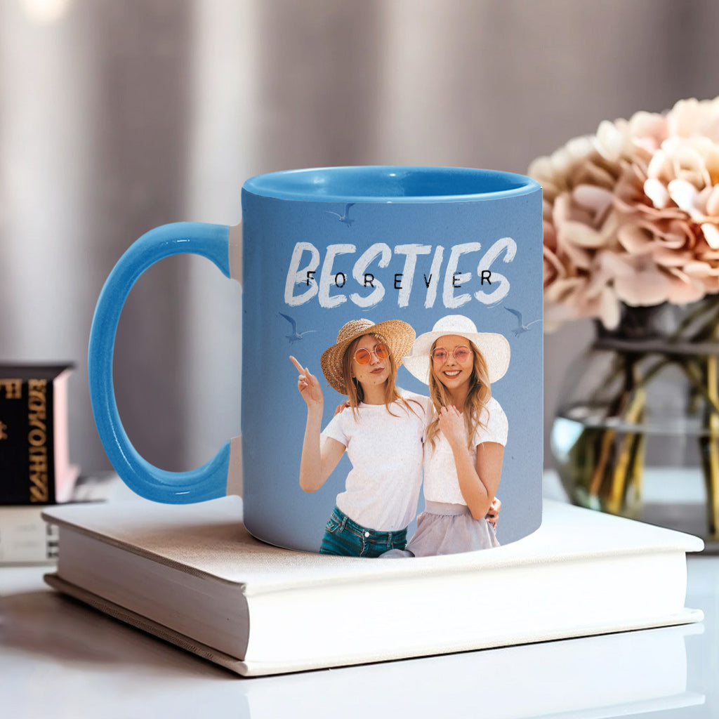 Bestie Forever Vintage Blue - Personalized Bestie Accent Mug