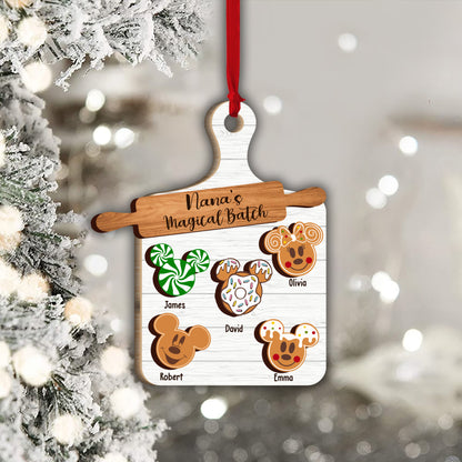 Nana's Magical Batch - Personalized Grandma 2 Layered Piece Ornament