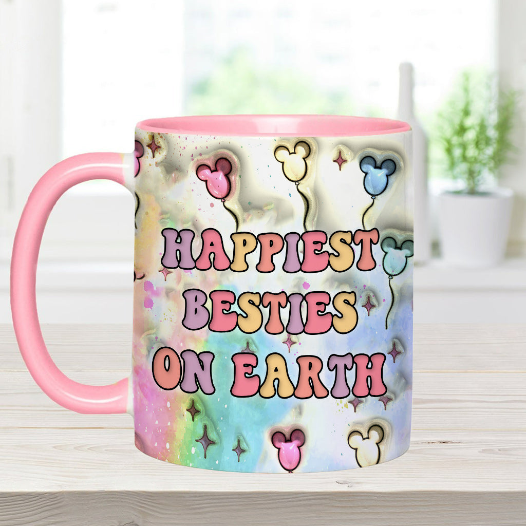 Happiest Besties On Earth - Personalized Bestie Accent Mug