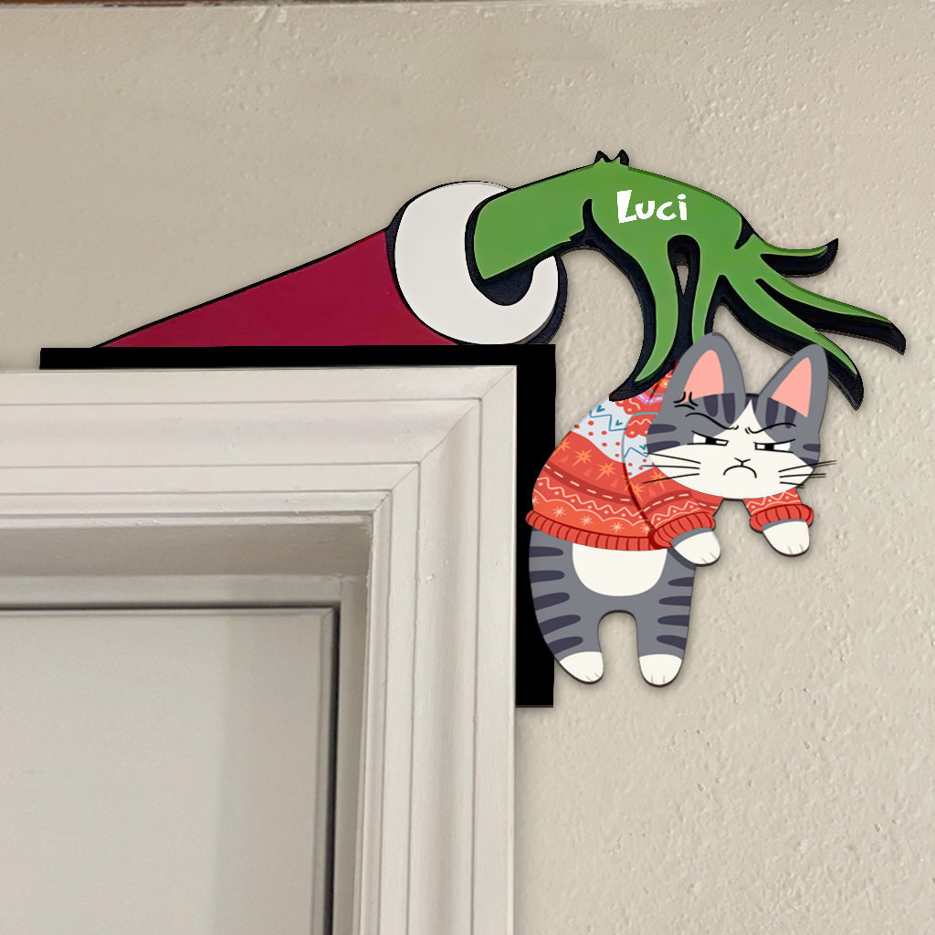 No Kitty Allowed - Personalized Cat Door Frame Decoration