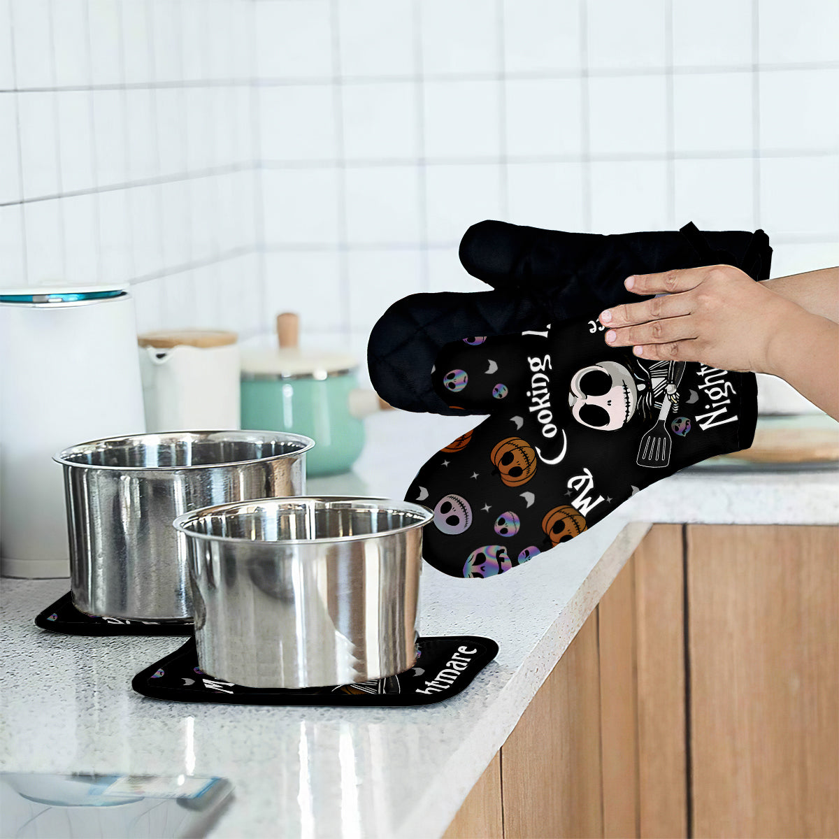 My Cooking Is Nightmare - Personalized Nightmare Oven Mitts & Pot Holder Set