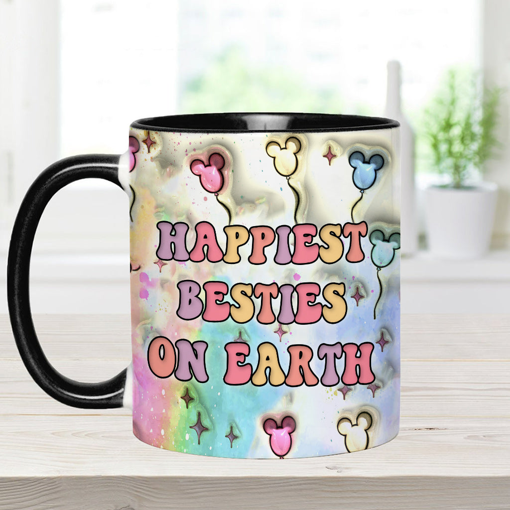 Happiest Besties On Earth - Personalized Bestie Accent Mug