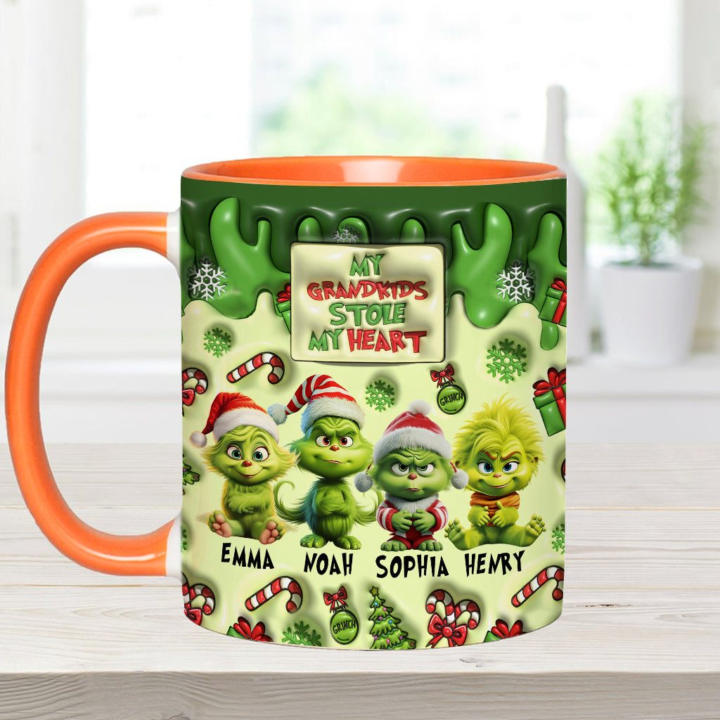 My Grandkids Stole My Heart - Personalized Grandma Accent Mug