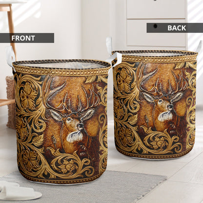 Love Hunting Leather Pattern Print Hunting Laundry Basket 0622