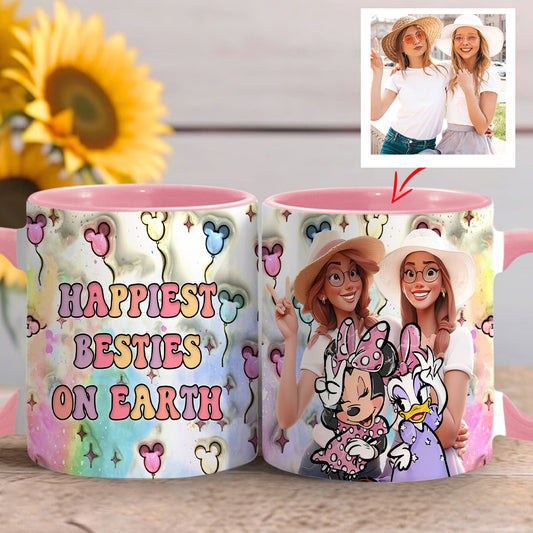 Happiest Besties On Earth - Personalized Bestie Accent Mug