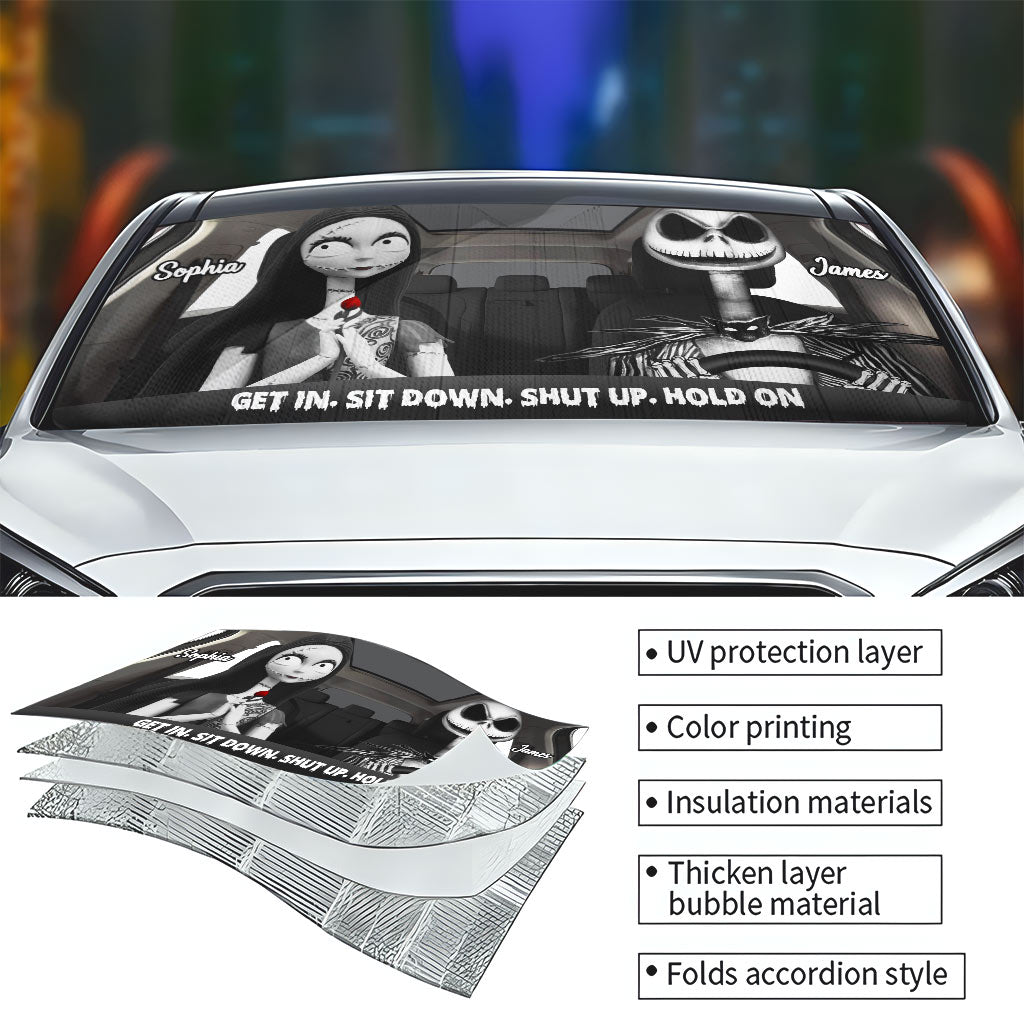 Get In Sit Down - Personalized Nightmare Car Sunshade