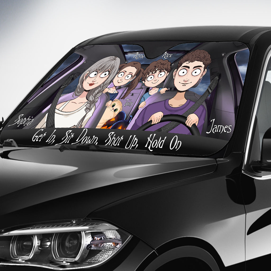 Get In Sit Down Nightmare Driving - Personalized Family Car Sunshade