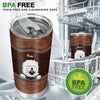 Love Dogs - Personalized Dog Tumbler With Leather Pattern Print