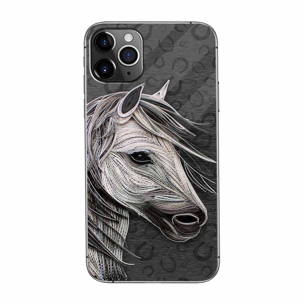 Love Horses - Phone Case With Leather Pattern Print